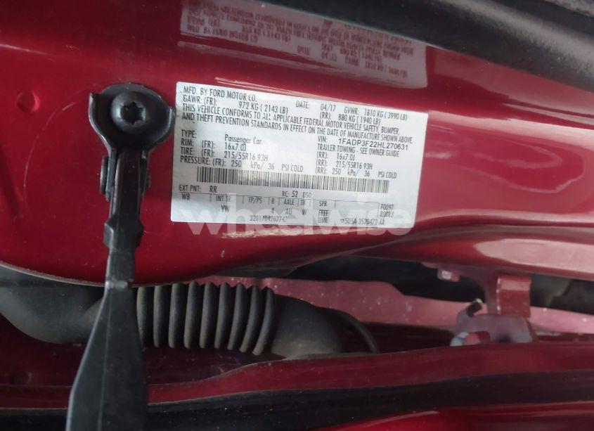 Photo 9 of 2017 Ford Focus SE (VIN 1FADP3F22HL270631)