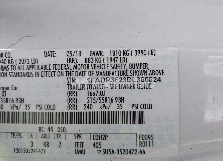 Photo 9 of 2013 Ford Focus SE (VIN 1FADP3F23DL360624)