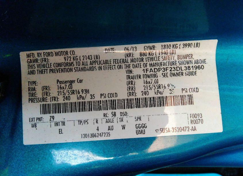 Photo 9 of 2013 Ford Focus SE (VIN 1FADP3F23DL381960)