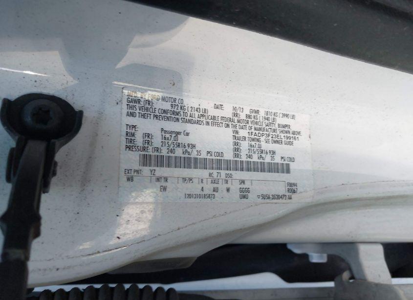 Photo 9 of 2014 Ford Focus SE (VIN 1FADP3F23EL199161)