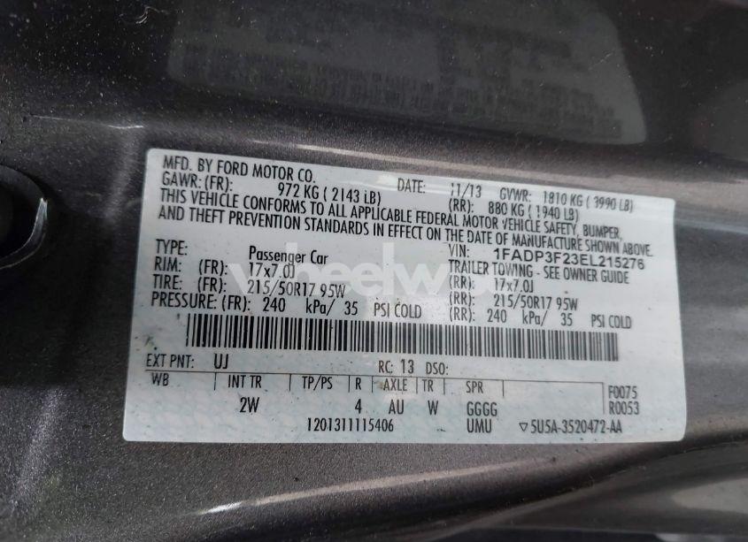 Photo 9 of 2014 Ford Focus SE (VIN 1FADP3F23EL215276)