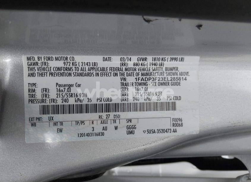 Photo 9 of 2014 Ford Focus SE (VIN 1FADP3F23EL285814)