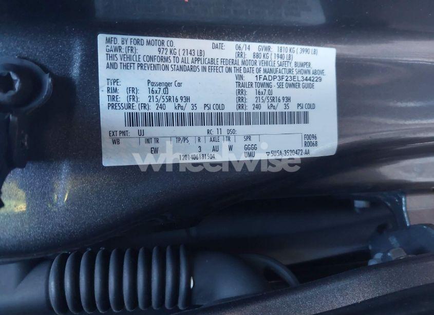 Photo 9 of 2014 Ford Focus SE (VIN 1FADP3F23EL344229)