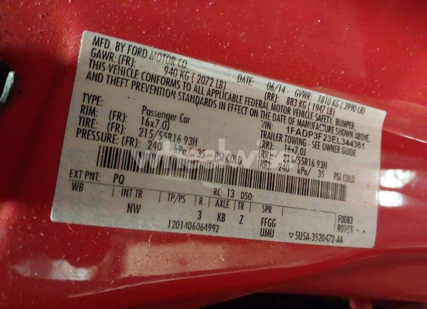 Photo 9 of 2014 Ford Focus SE (VIN 1FADP3F23EL344361)