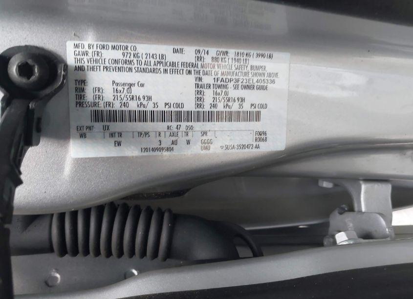 Photo 9 of 2014 Ford Focus SE (VIN 1FADP3F23EL405336)