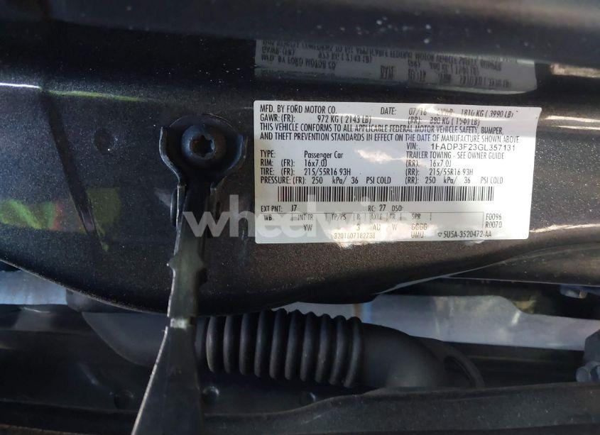 Photo 9 of 2016 Ford Focus SE (VIN 1FADP3F23GL357131)