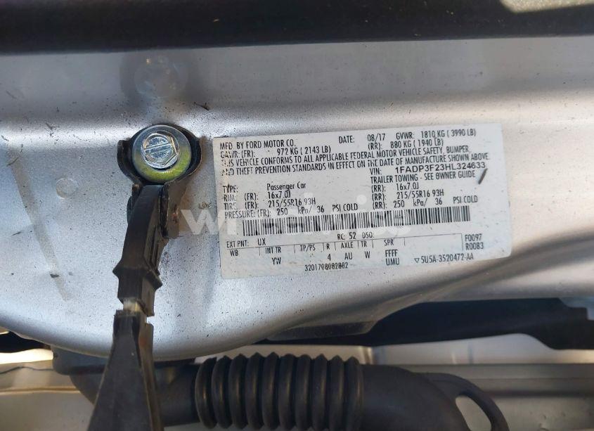 Photo 9 of 2017 Ford Focus SE (VIN 1FADP3F23HL324633)