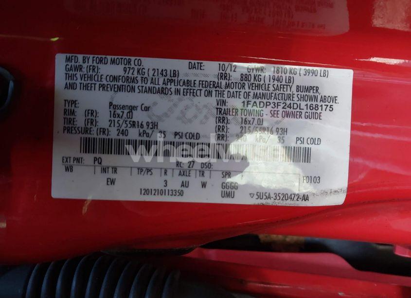 Photo 9 of 2013 Ford Focus SE (VIN 1FADP3F24DL168175)