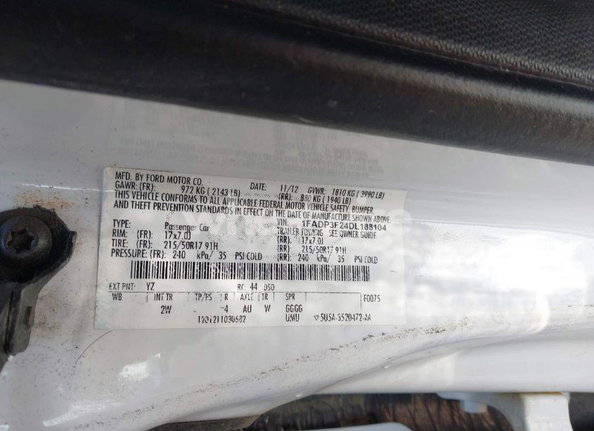 Photo 9 of 2013 Ford Focus SE (VIN 1FADP3F24DL188104)