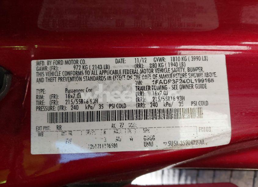 Photo 9 of 2013 Ford Focus SE (VIN 1FADP3F24DL199166)