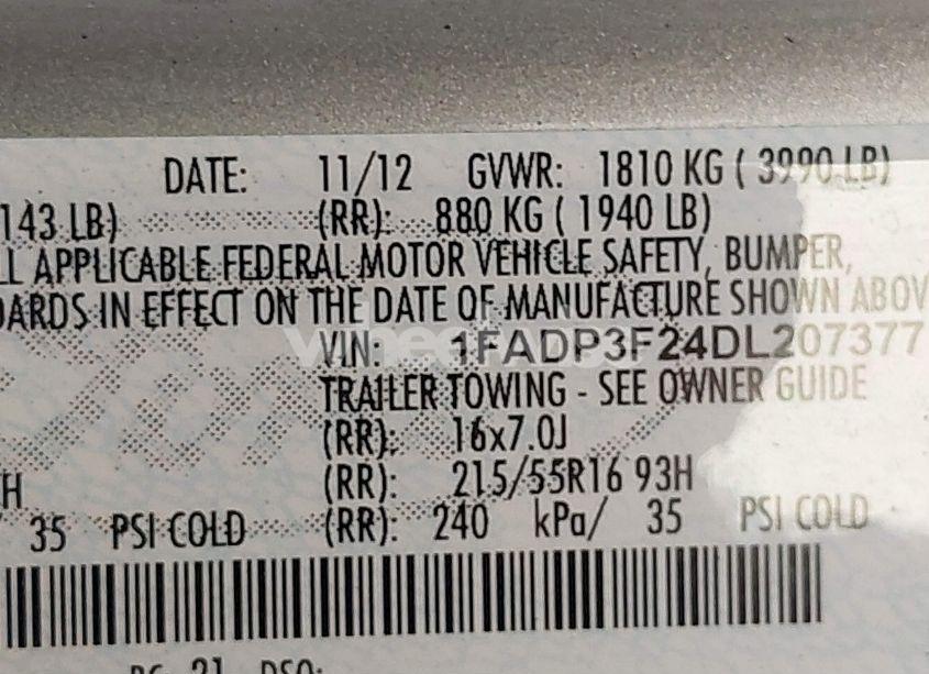 Photo 9 of 2013 Ford Focus SE (VIN 1FADP3F24DL207377)