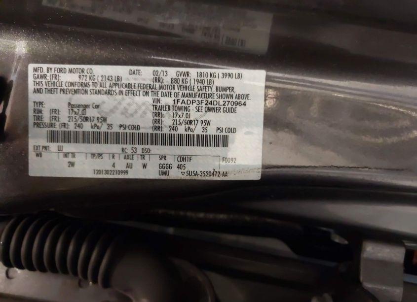 Photo 9 of 2013 Ford Focus SE (VIN 1FADP3F24DL270964)