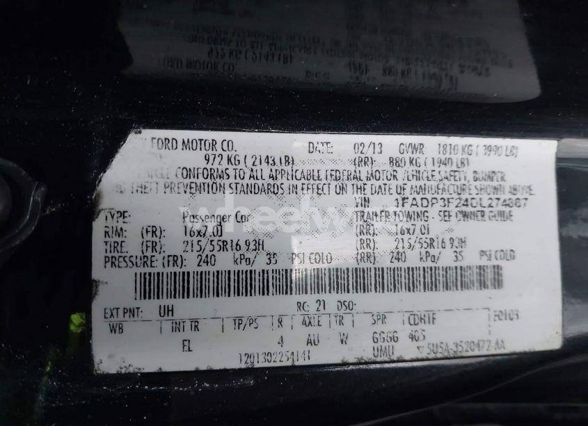 Photo 9 of 2013 Ford Focus SE (VIN 1FADP3F24DL274867)