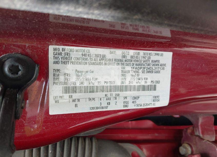 Photo 9 of 2013 Ford Focus SE (VIN 1FADP3F24DL317135)