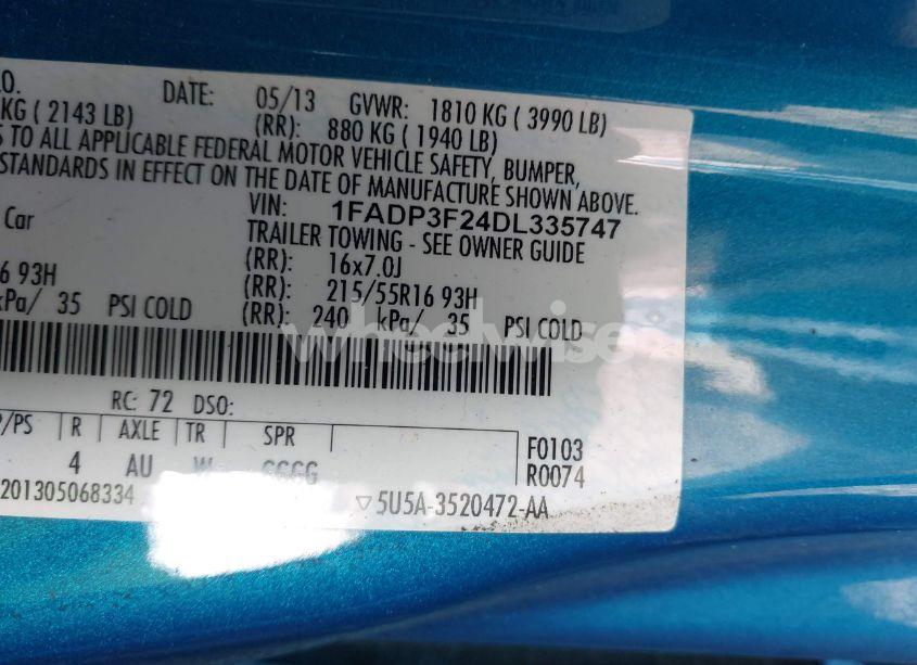 Photo 9 of 2013 Ford Focus SE (VIN 1FADP3F24DL335747)