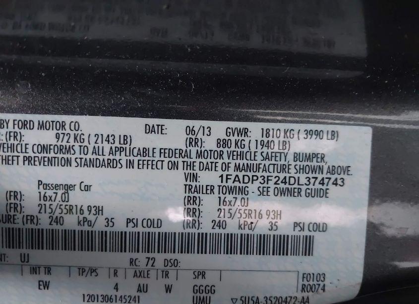 Photo 9 of 2013 Ford Focus SE (VIN 1FADP3F24DL374743)