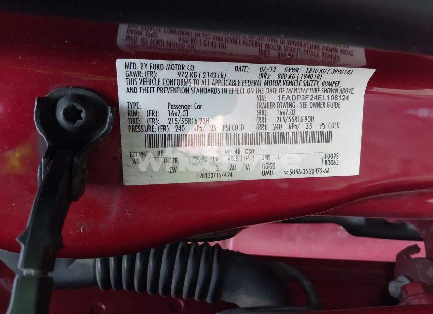 Photo 9 of 2014 Ford Focus SE (VIN 1FADP3F24EL108124)