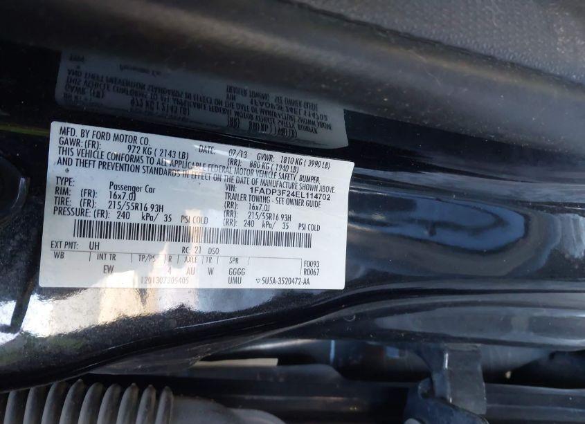 Photo 9 of 2014 Ford Focus SE (VIN 1FADP3F24EL114702)