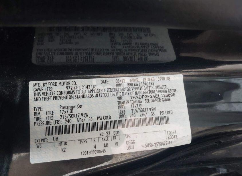 Photo 9 of 2014 Ford Focus SE (VIN 1FADP3F24EL126896)