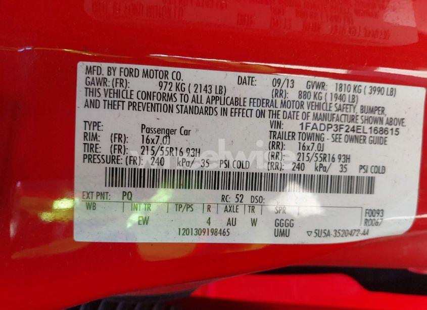 Photo 9 of 2014 Ford Focus SE (VIN 1FADP3F24EL168615)