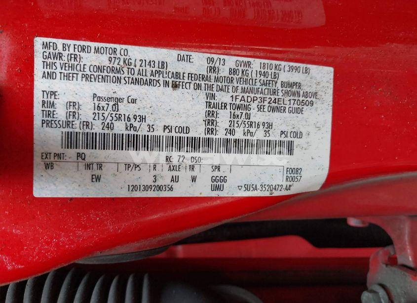 Photo 9 of 2014 Ford Focus SE (VIN 1FADP3F24EL170509)