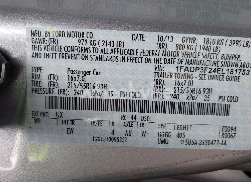 Photo 9 of 2014 Ford Focus SE (VIN 1FADP3F24EL181753)