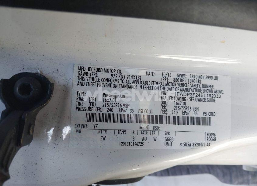 Photo 9 of 2014 Ford Focus SE (VIN 1FADP3F24EL192333)