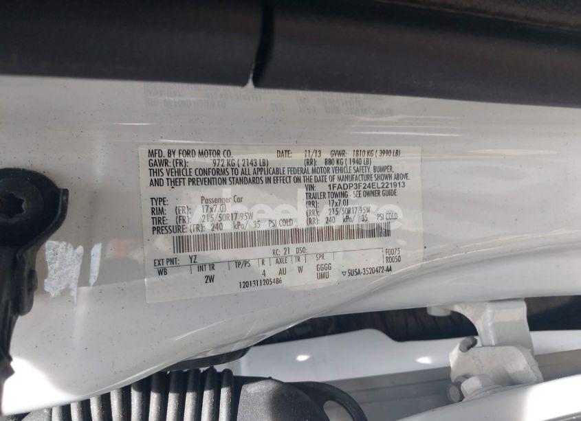 Photo 9 of 2014 Ford Focus SE (VIN 1FADP3F24EL221913)