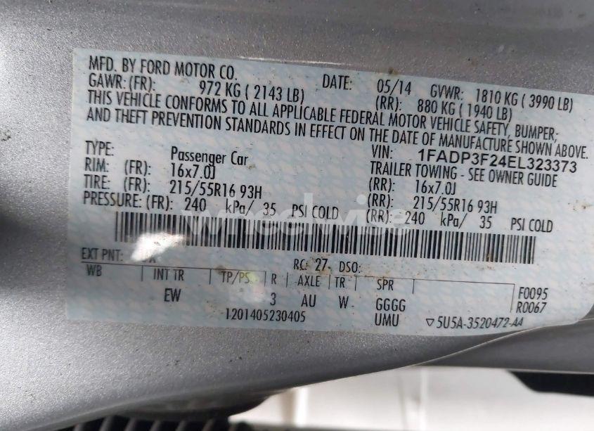 Photo 9 of 2014 Ford Focus SE (VIN 1FADP3F24EL323373)
