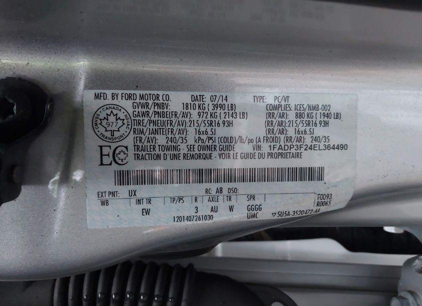 Photo 9 of 2014 Ford Focus SE (VIN 1FADP3F24EL364490)