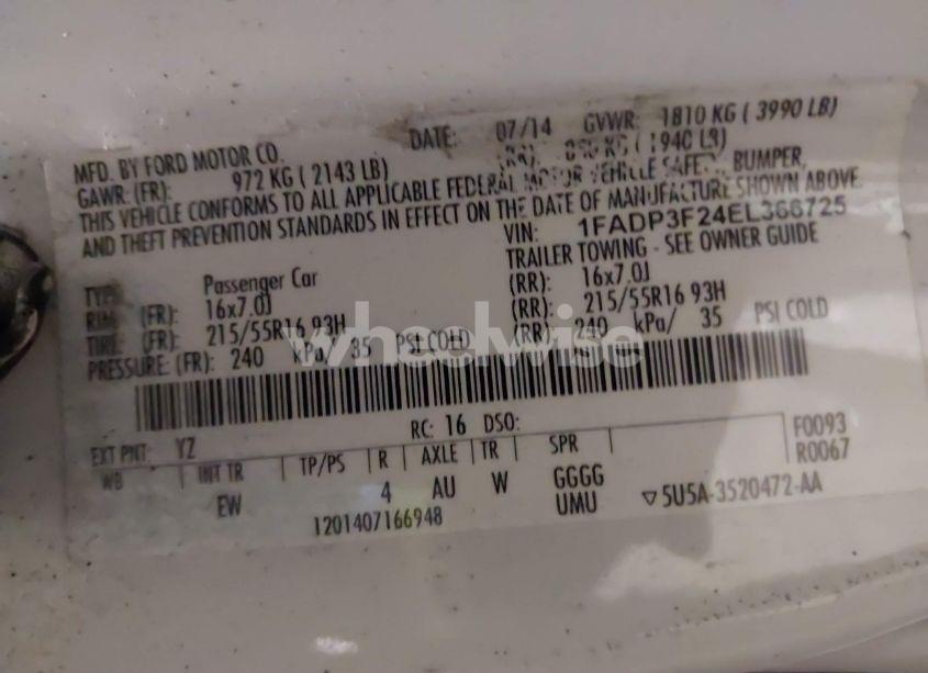 Photo 9 of 2014 Ford Focus SE (VIN 1FADP3F24EL366725)