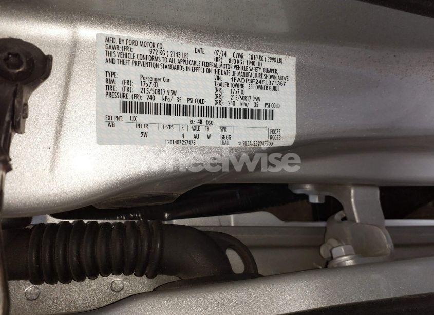 Photo 9 of 2014 Ford Focus SE (VIN 1FADP3F24EL371357)