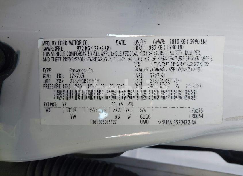 Photo 9 of 2015 Ford Focus SE (VIN 1FADP3F24FL297830)