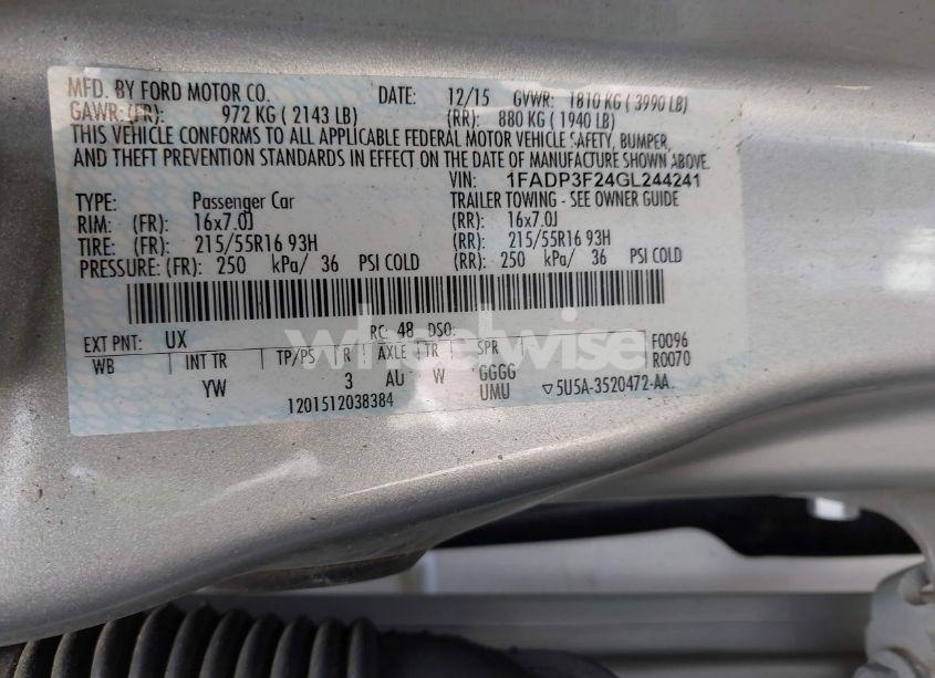 Photo 9 of 2016 Ford Focus SE (VIN 1FADP3F24GL244241)