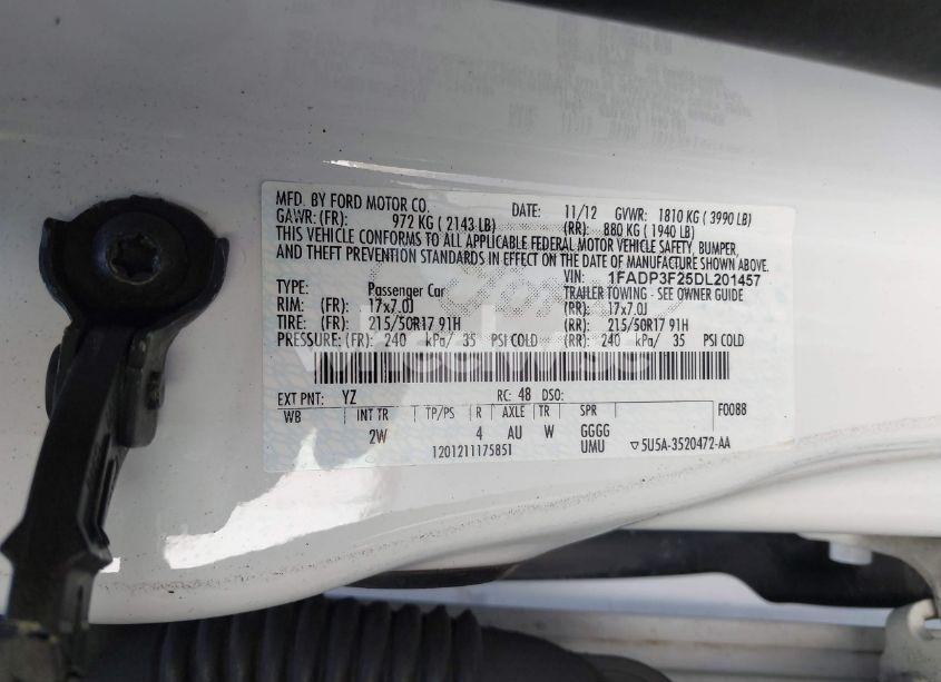 Photo 9 of 2013 Ford Focus SE (VIN 1FADP3F25DL201457)