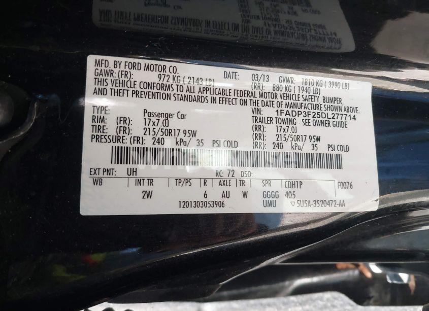 Photo 9 of 2013 Ford Focus SE (VIN 1FADP3F25DL277714)