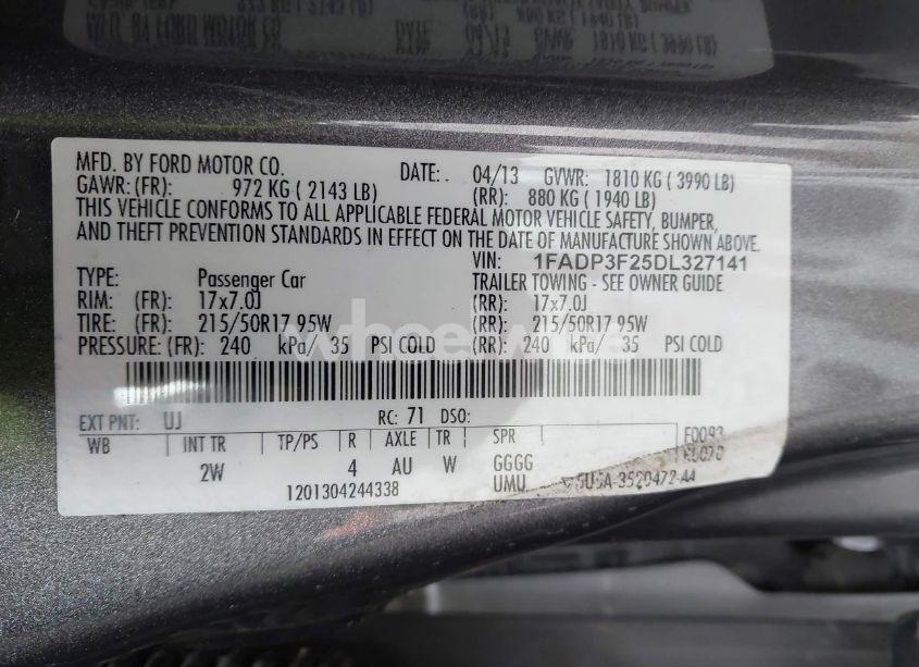 Photo 9 of 2013 Ford Focus SE (VIN 1FADP3F25DL327141)