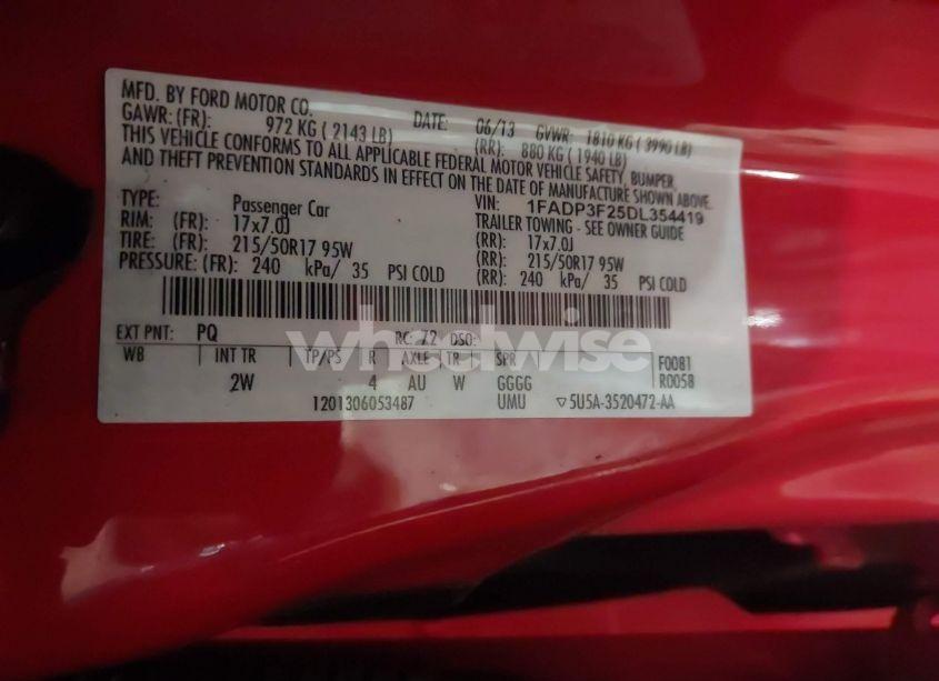 Photo 9 of 2013 Ford Focus SE (VIN 1FADP3F25DL354419)