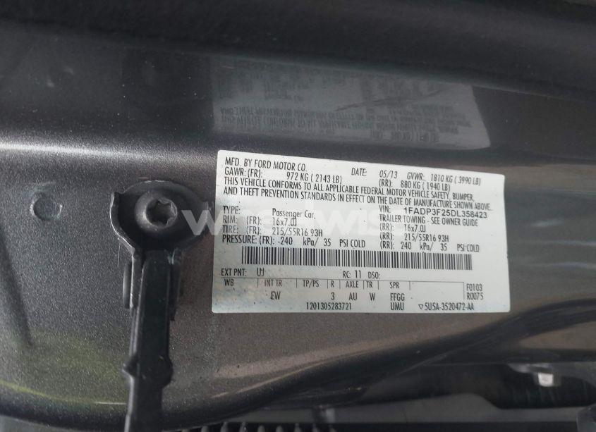 Photo 9 of 2013 Ford Focus SE (VIN 1FADP3F25DL358423)