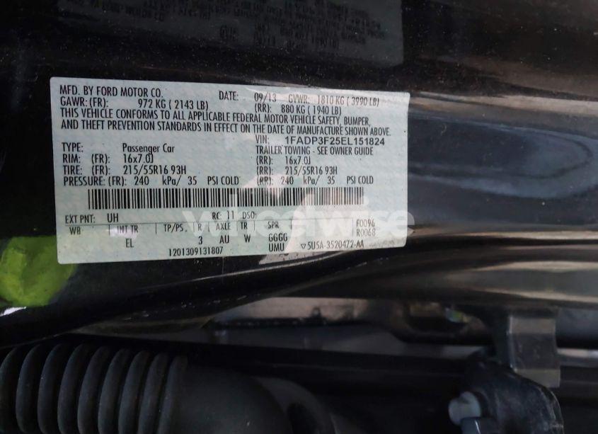 Photo 9 of 2014 Ford Focus SE (VIN 1FADP3F25EL151824)