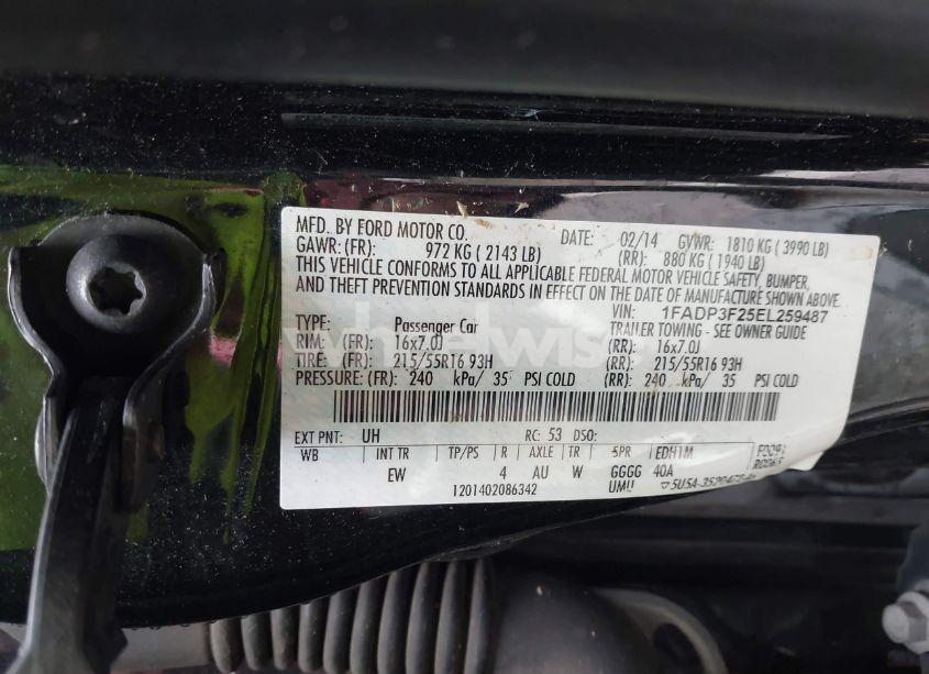 Photo 9 of 2014 Ford Focus SE (VIN 1FADP3F25EL259487)