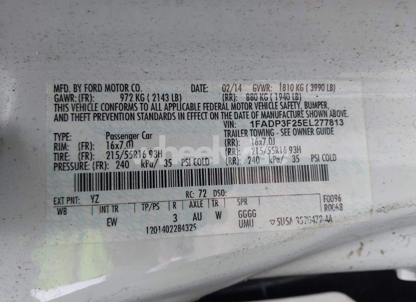 Photo 9 of 2014 Ford Focus SE (VIN 1FADP3F25EL277813)