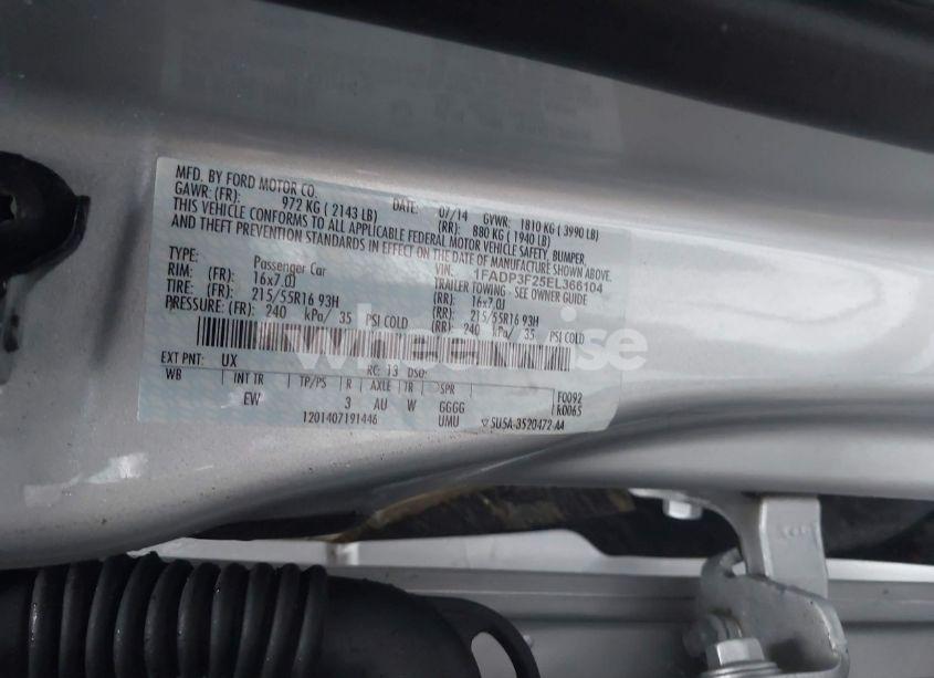 Photo 9 of 2014 Ford Focus SE (VIN 1FADP3F25EL366104)