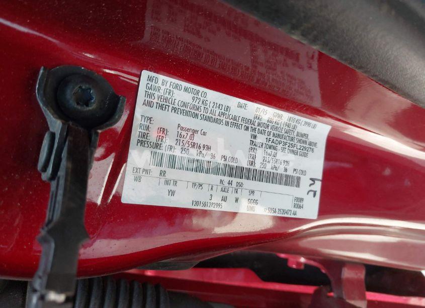 Photo 9 of 2015 Ford Focus SE (VIN 1FADP3F25FL229276)