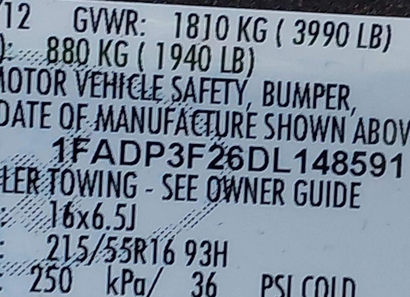 Photo 9 of 2013 Ford Focus SE (VIN 1FADP3F26DL148591)