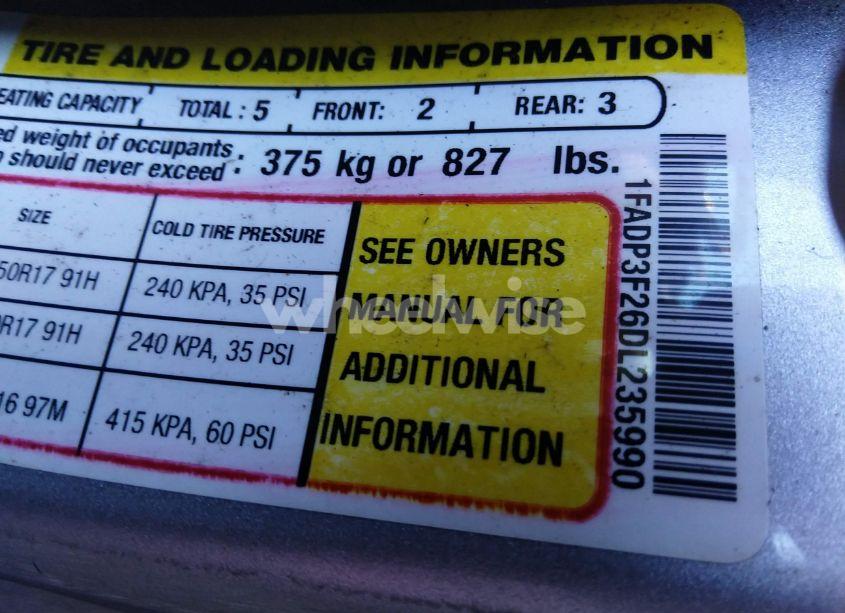 Photo 9 of 2013 Ford Focus SE (VIN 1FADP3F26DL235990)