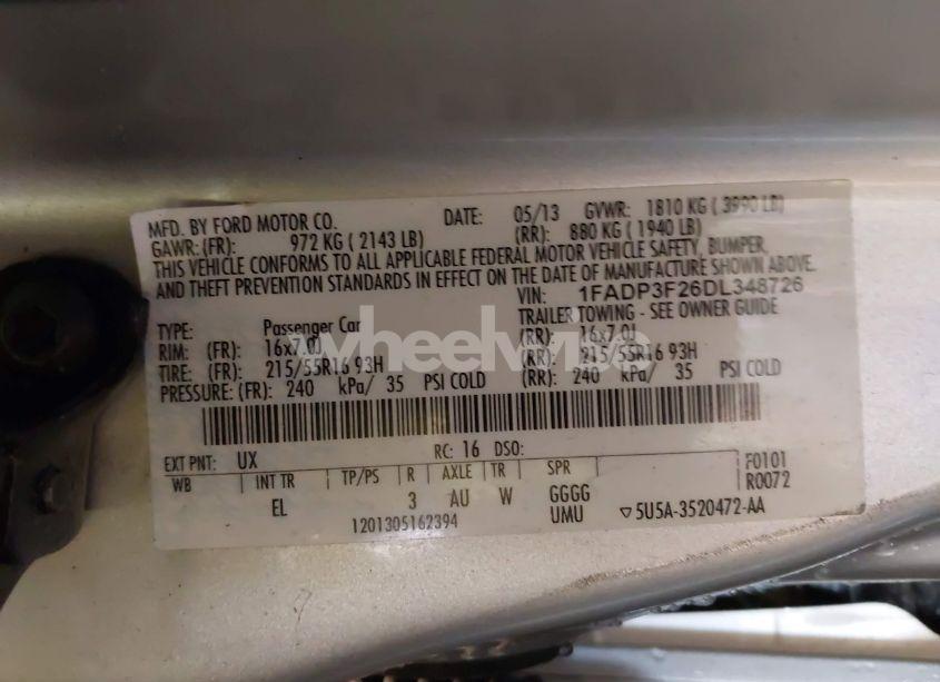 Photo 9 of 2013 Ford Focus SE (VIN 1FADP3F26DL348726)