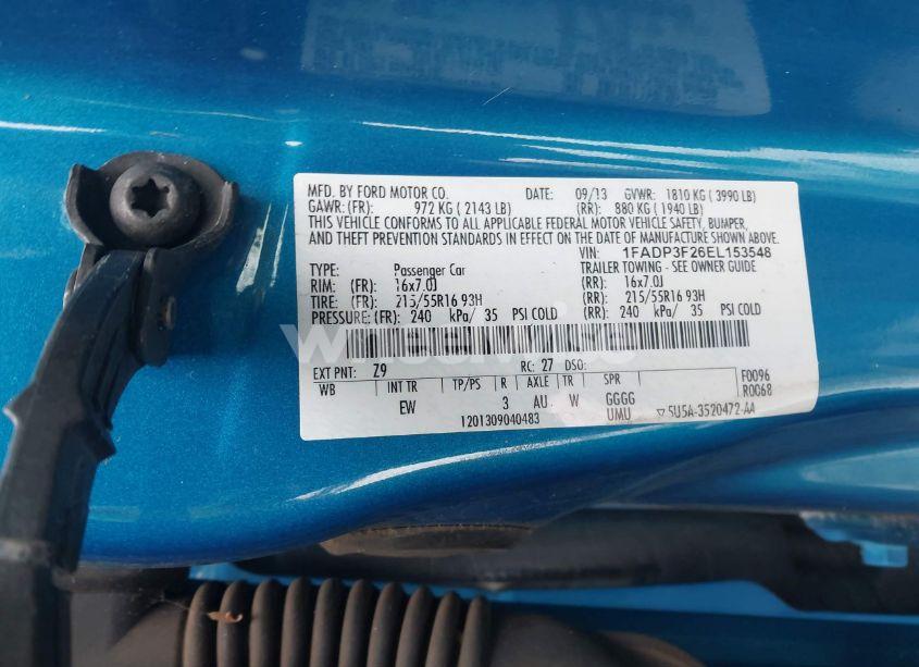 Photo 9 of 2014 Ford Focus SE (VIN 1FADP3F26EL153548)