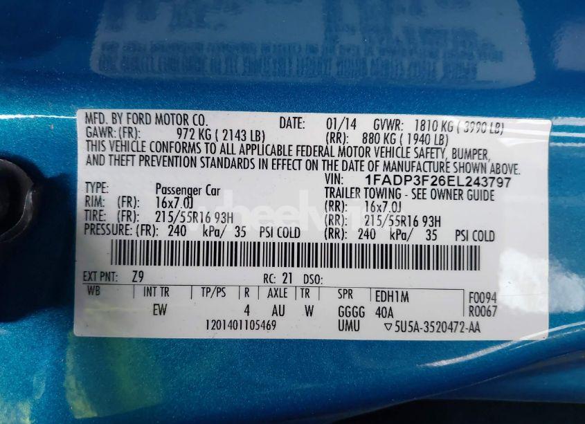 Photo 9 of 2014 Ford Focus SE (VIN 1FADP3F26EL243797)