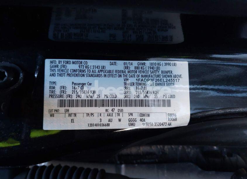 Photo 9 of 2014 Ford Focus SE (VIN 1FADP3F26EL245517)